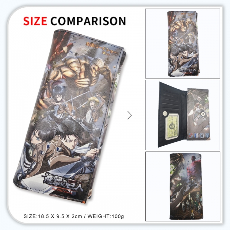 Shingeki no Kyojin Anime wallet long wallet buckle storage bag 18.5x9.5x2CM 100g GG-066