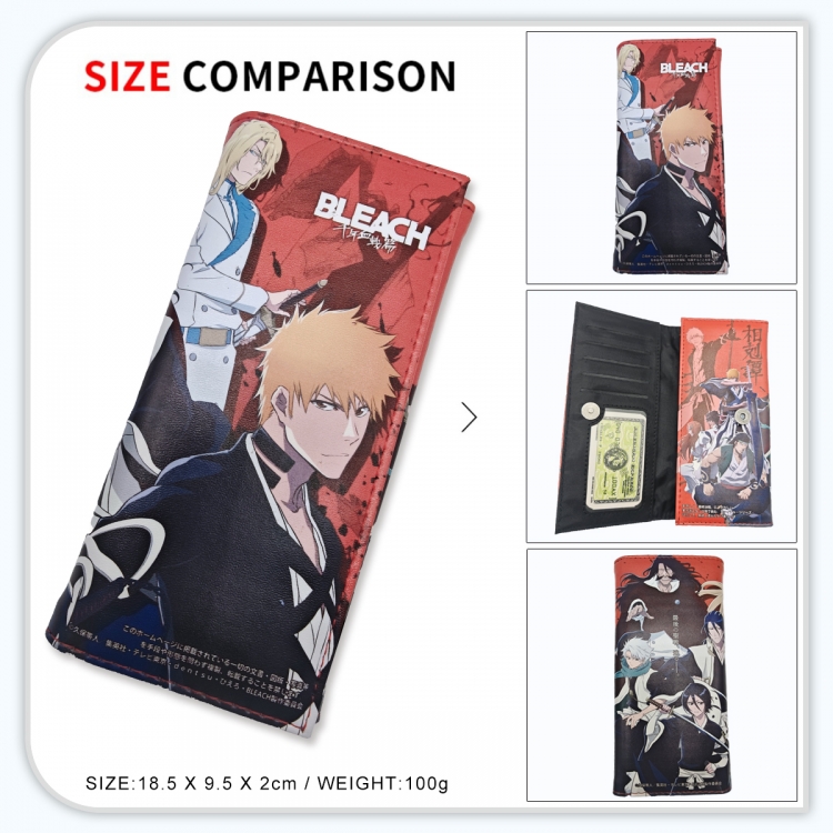 Bleach Anime wallet long wallet buckle storage bag 18.5x9.5x2CM 100g GG-056