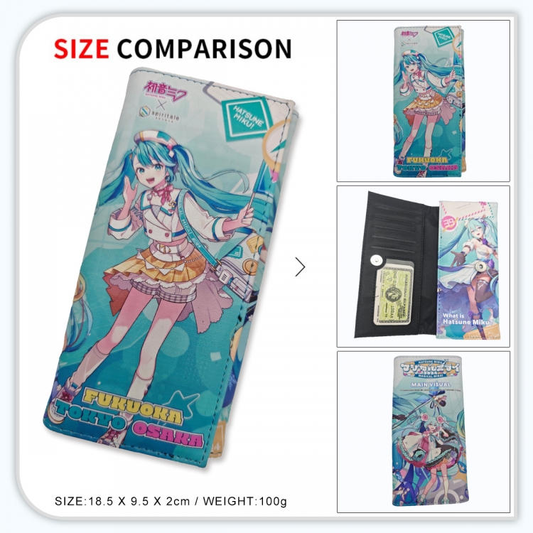 Hatsune Miku Anime wallet long wallet buckle storage bag 18.5x9.5x2CM 100g GG-061