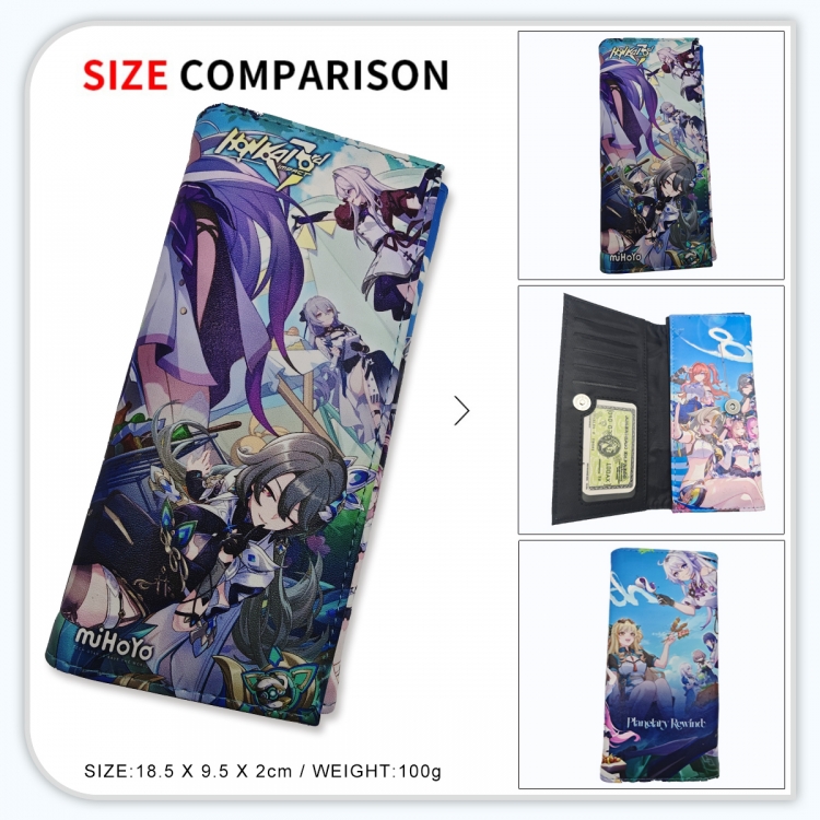 Honkai: Star Rail Anime wallet long wallet buckle storage bag 18.5x9.5x2CM 100g GG-067