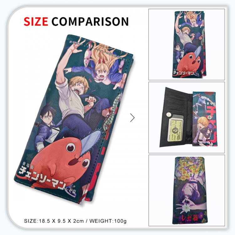 Chainsaw man Anime wallet long wallet buckle storage bag 18.5x9.5x2CM 100g GG-053