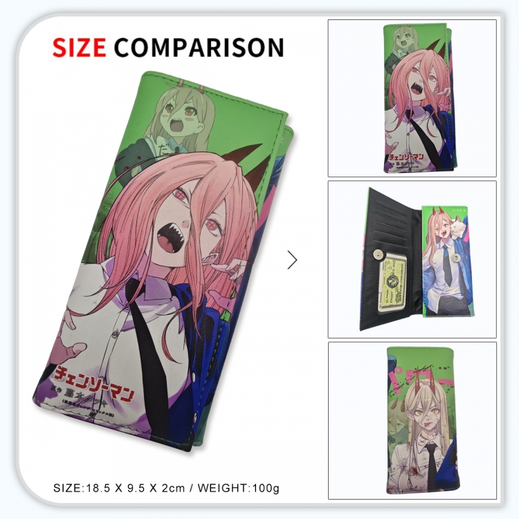 Chainsaw man Anime wallet long wallet buckle storage bag 18.5x9.5x2CM 100g GG-054