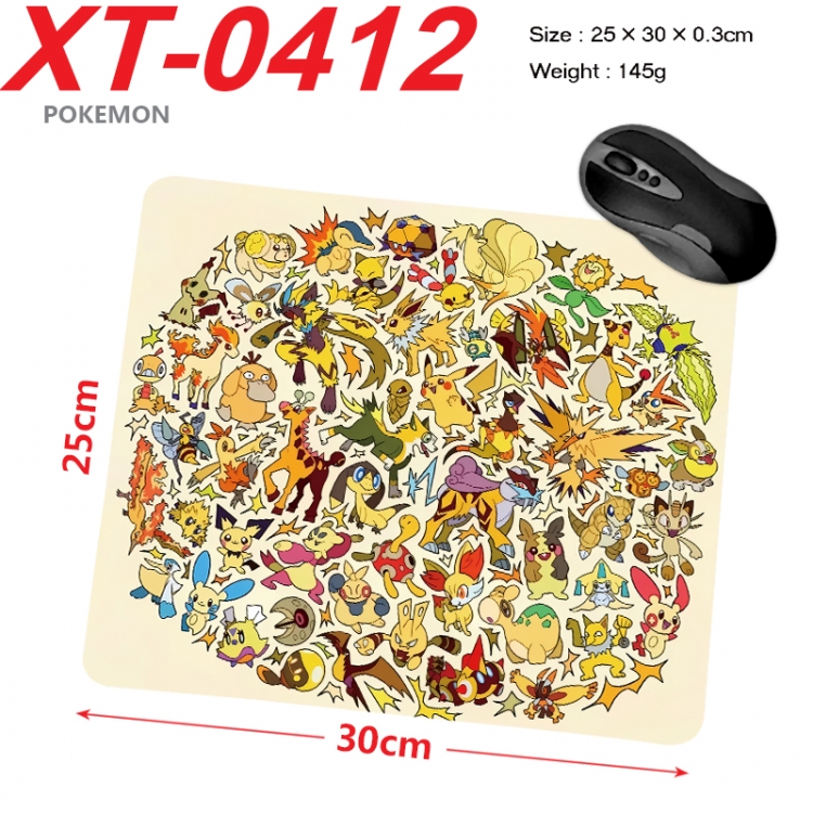 Pokemon Anime peripheral new lock edge mouse pad 25X30cm  XT-0412