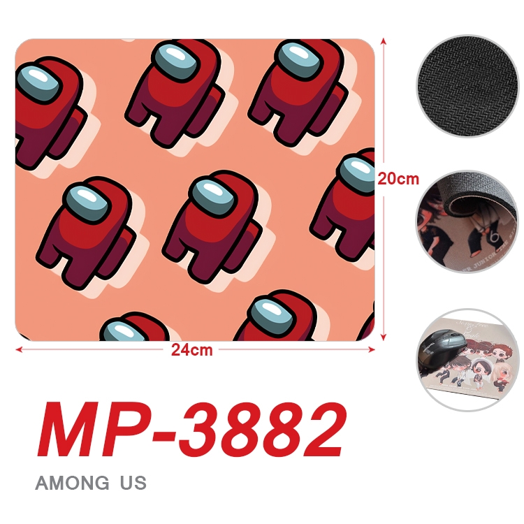 Among us Anime Full Color Printing Mouse Pad Unlocked 20X24cm price for 5 pcs MP-3882