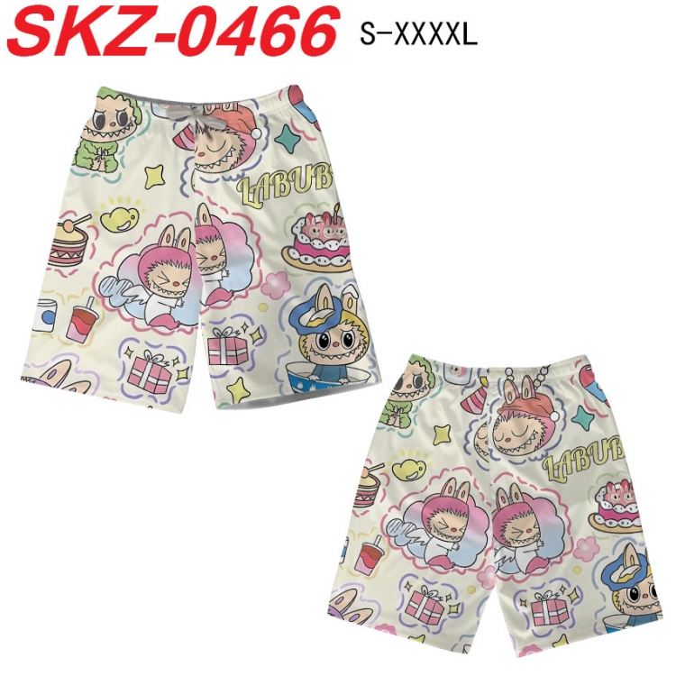 Labubu Anime full-color digital printed beach shorts from S to 4XL SKZ-0466