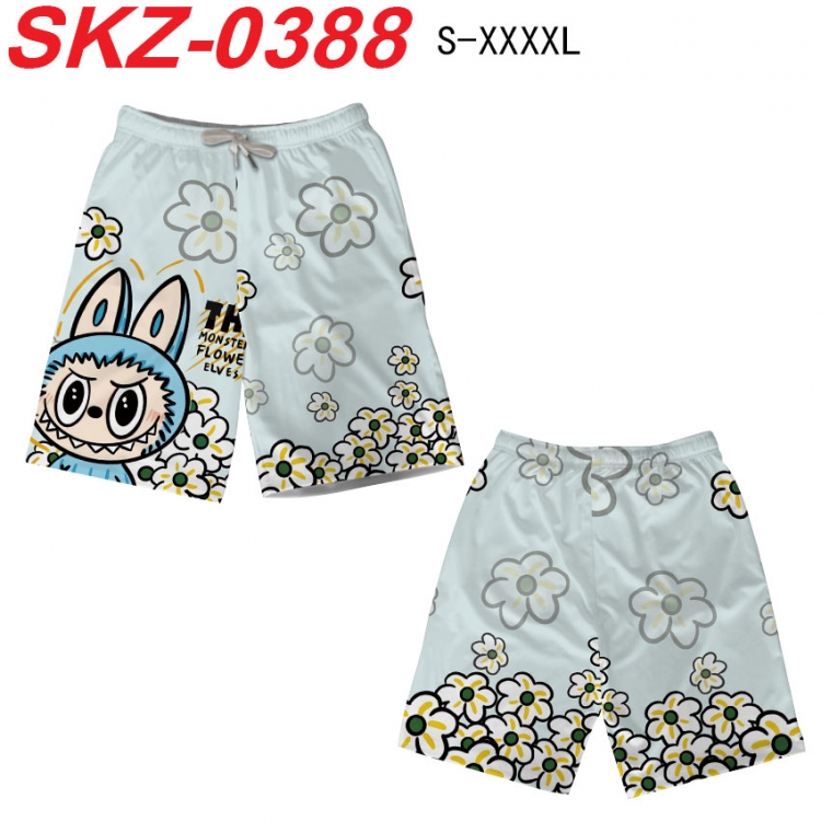 Labubu Anime full-color digital printed beach shorts from S to 4XL SKZ-0388