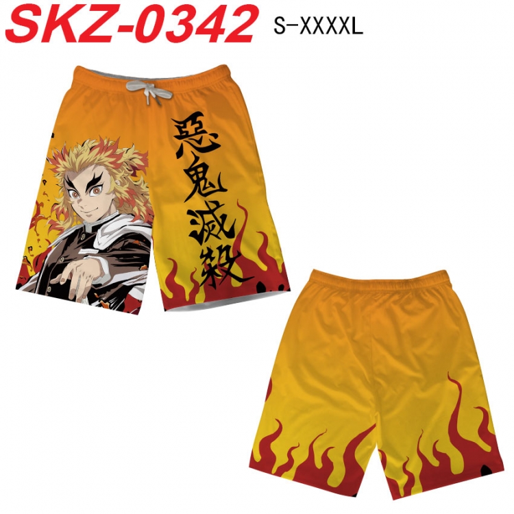 Demon Slayer Kimets Anime full-color digital printed beach shorts from S to 4XL  SKZ-0342