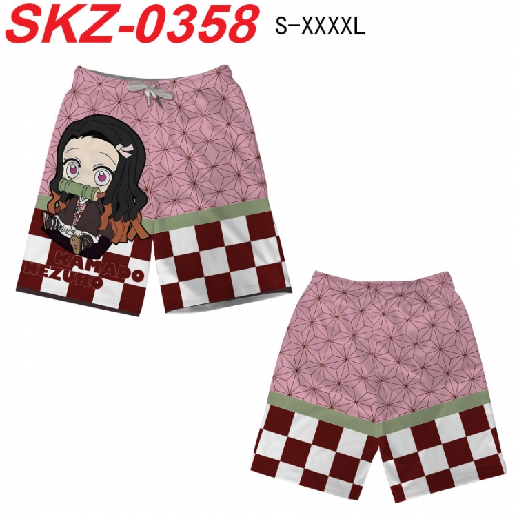 Demon Slayer Kimets Anime full-color digital printed beach shorts from S to 4XL  SKZ-0358