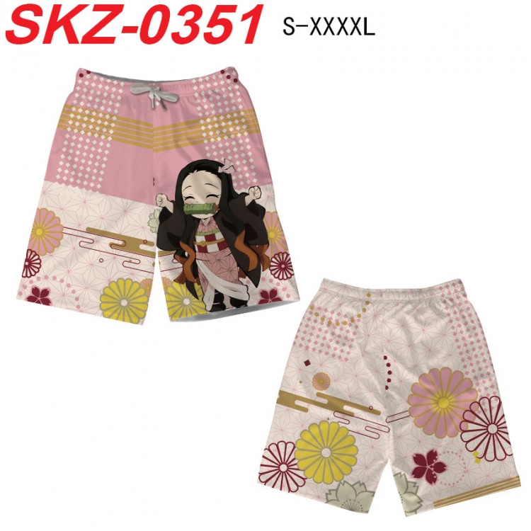 Demon Slayer Kimets Anime full-color digital printed beach shorts from S to 4XL SKZ-0351