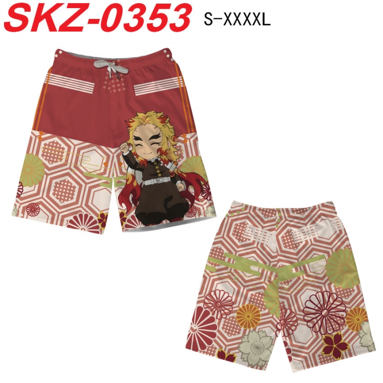 Demon Slayer Kimets Anime full-color digital printed beach shorts from S to 4XL SKZ-0353