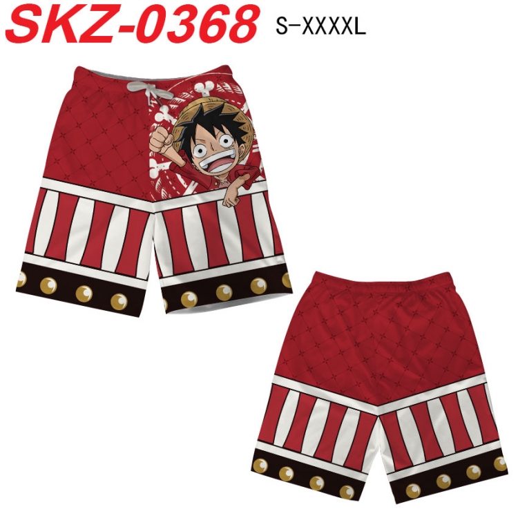 One Piece Anime full-color digital printed beach shorts from S to 4XL SKZ-0368