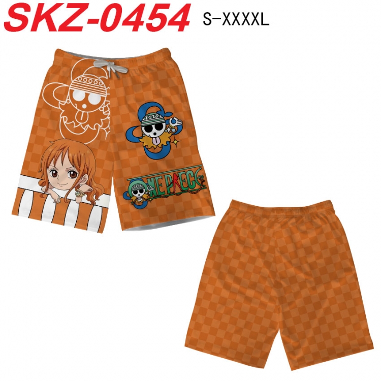 One Piece Anime full-color digital printed beach shorts from S to 4XL SKZ-0454