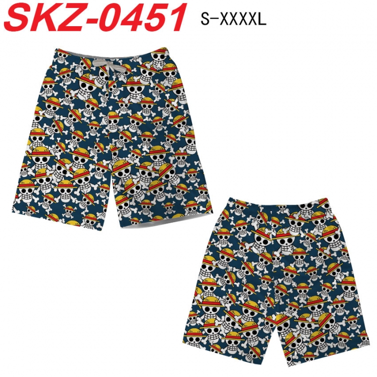 One Piece Anime full-color digital printed beach shorts from S to 4XL  SKZ-0451