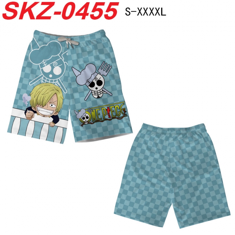 One Piece Anime full-color digital printed beach shorts from S to 4XL  SKZ-0455