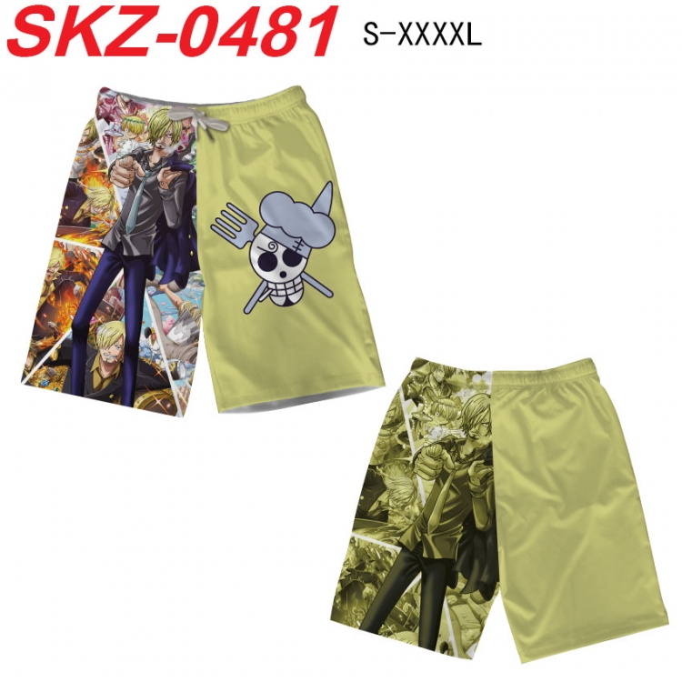 One Piece Anime full-color digital printed beach shorts from S to 4XL SKZ-0481