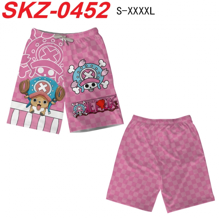 One Piece Anime full-color digital printed beach shorts from S to 4XL SKZ-0452