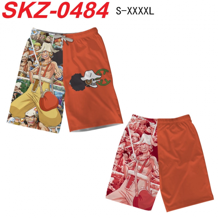 One Piece Anime full-color digital printed beach shorts from S to 4XL SKZ-0484