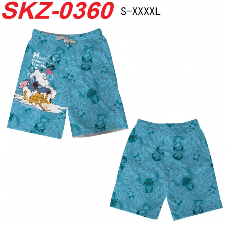 Lilo & Stitch Anime full-color digital printed beach shorts from S to 4XL