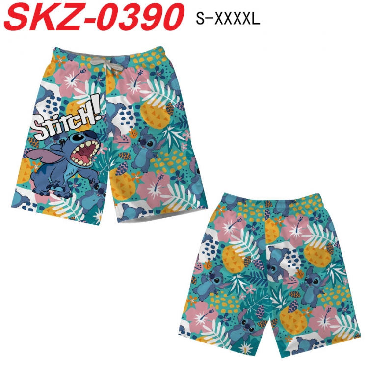 Lilo & Stitch Anime full-color digital printed beach shorts from S to 4XL