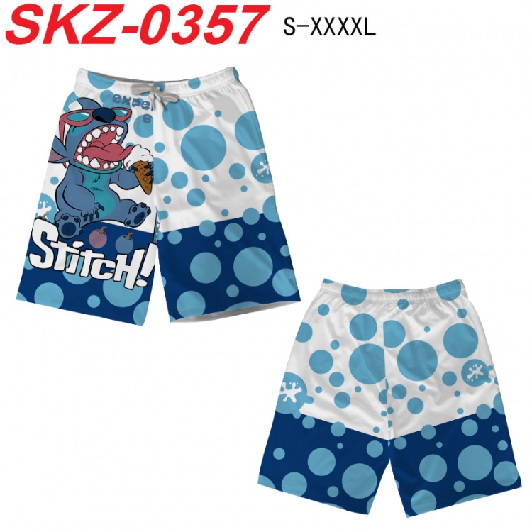 Lilo & Stitch Anime full-color digital printed beach shorts from S to 4XL