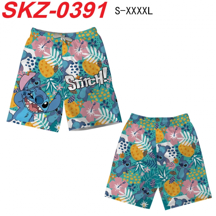 Lilo & Stitch Anime full-color digital printed beach shorts from S to 4XL