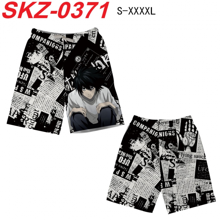 Death note Anime full-color digital printed beach shorts from S to 4XL SKZ-0371