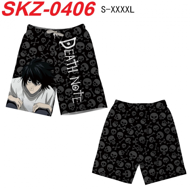 Death note Anime full-color digital printed beach shorts from S to 4XL SKZ-0406