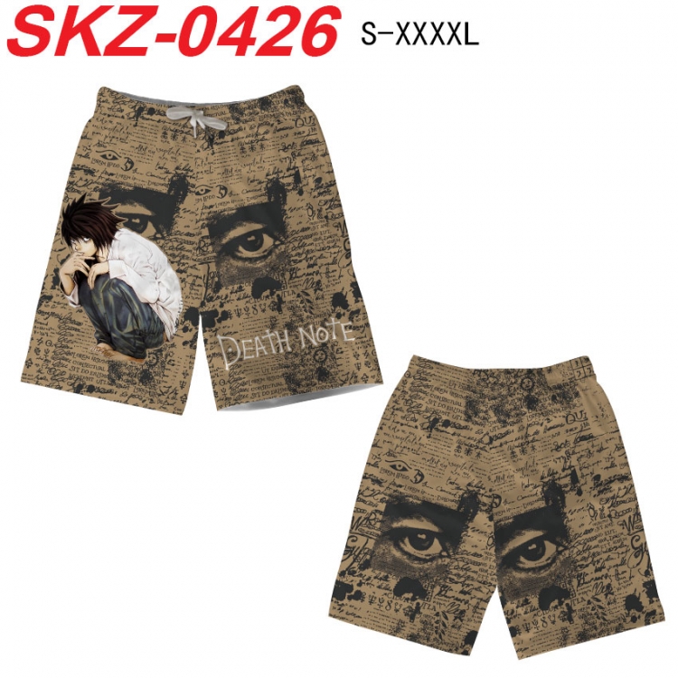 Death note Anime full-color digital printed beach shorts from S to 4XL SKZ-0426