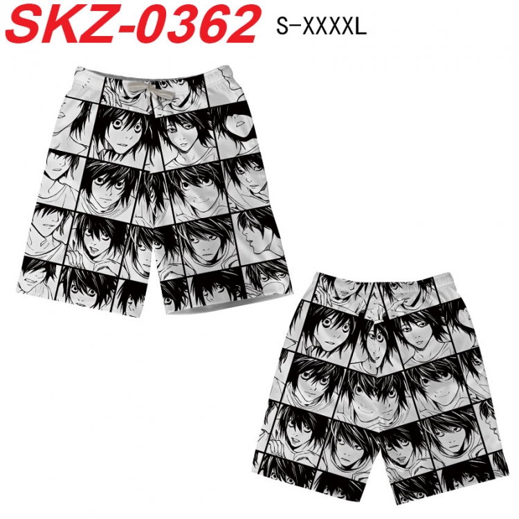 Death note Anime full-color digital printed beach shorts from S to 4XL SKZ-0362