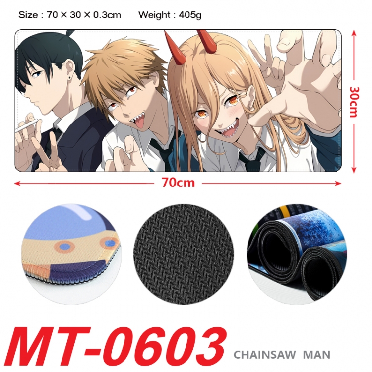 Chainsaw man Anime peripheral lock edge mouse pad 70X30cm  MT-0603