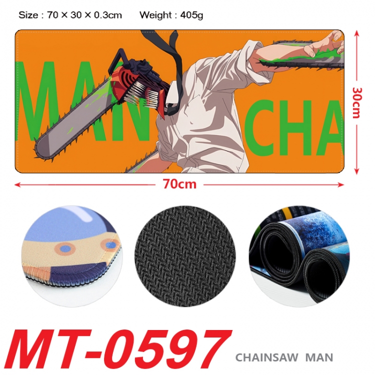 Chainsaw man Anime peripheral lock edge mouse pad 70X30cm  MT-0597