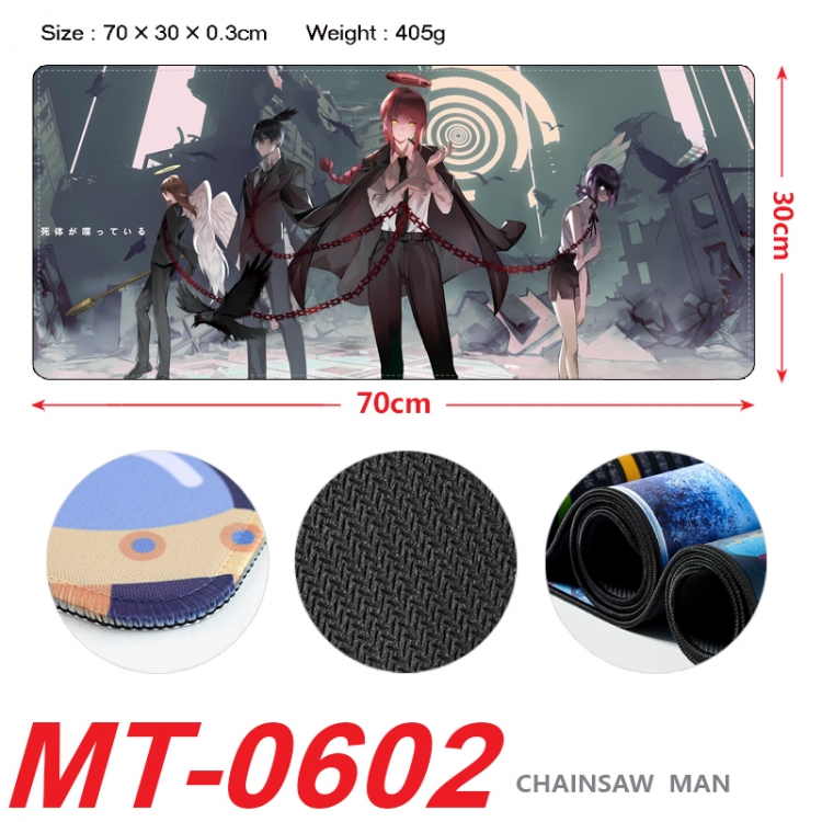 Chainsaw man Anime peripheral lock edge mouse pad 70X30cm  MT-0602