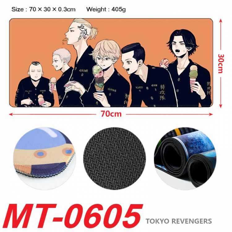 Tokyo Revengers Anime peripheral lock edge mouse pad 70X30cm