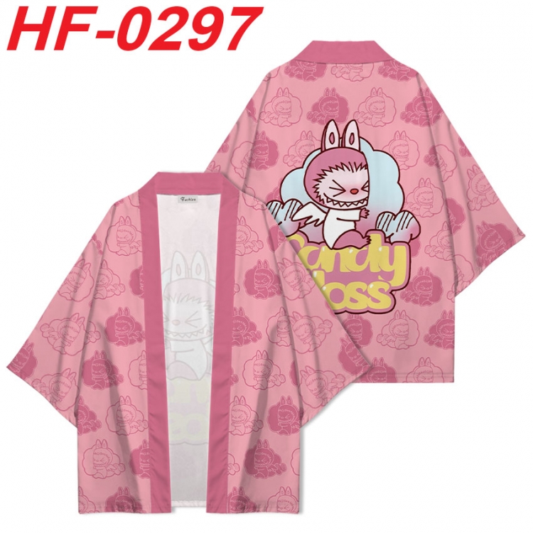 Labubu Anime digital printed French velvet kimono top from S to 4XL  HF-0297