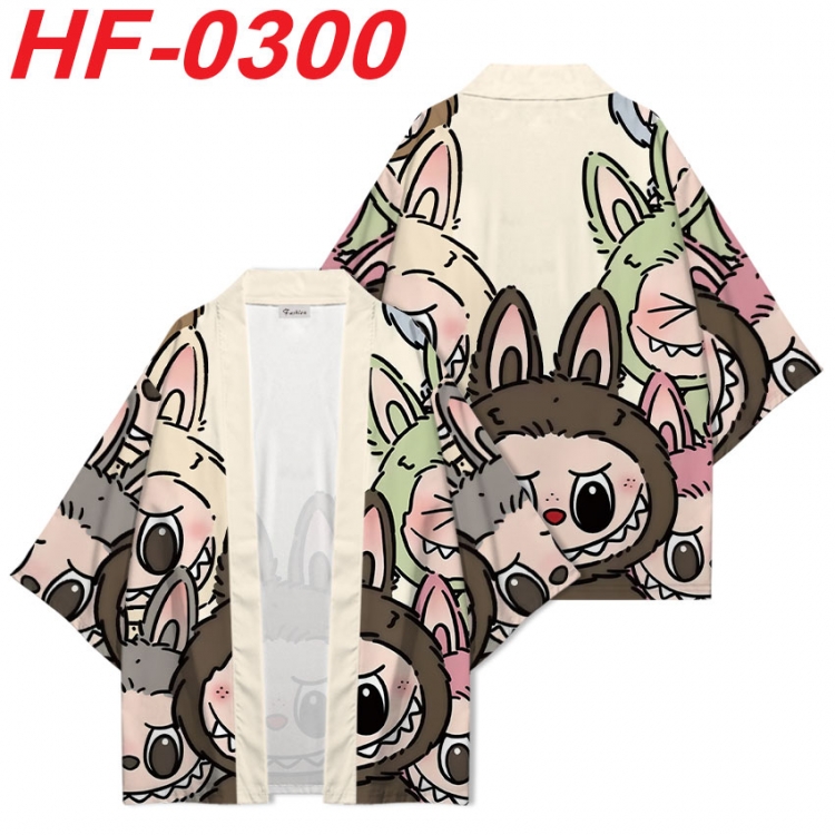 Labubu Anime digital printed French velvet kimono top from S to 4XL HF-0300