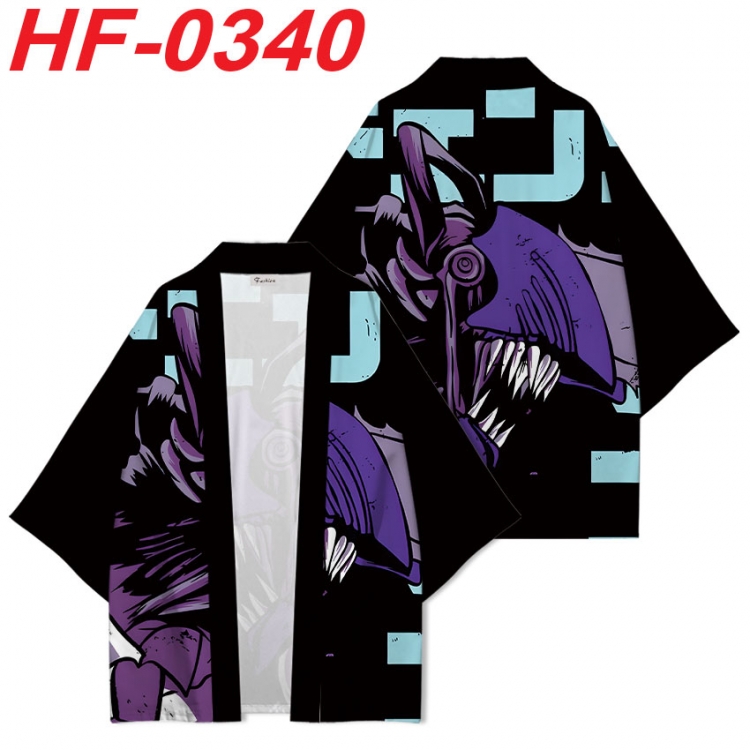 Chainsaw man Anime digital printed French velvet kimono top from S to 4XL HF-0340