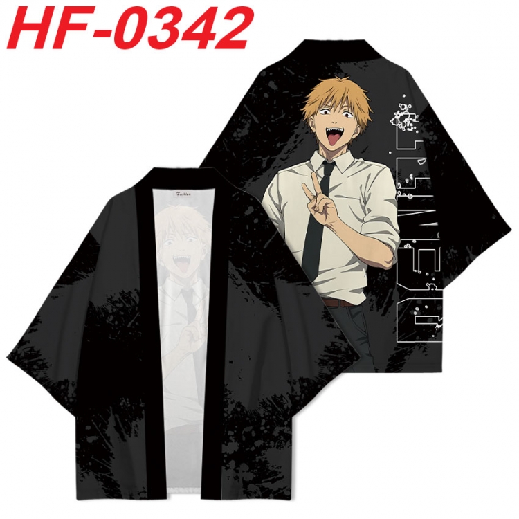 Chainsaw man Anime digital printed French velvet kimono top from S to 4XL HF-0342