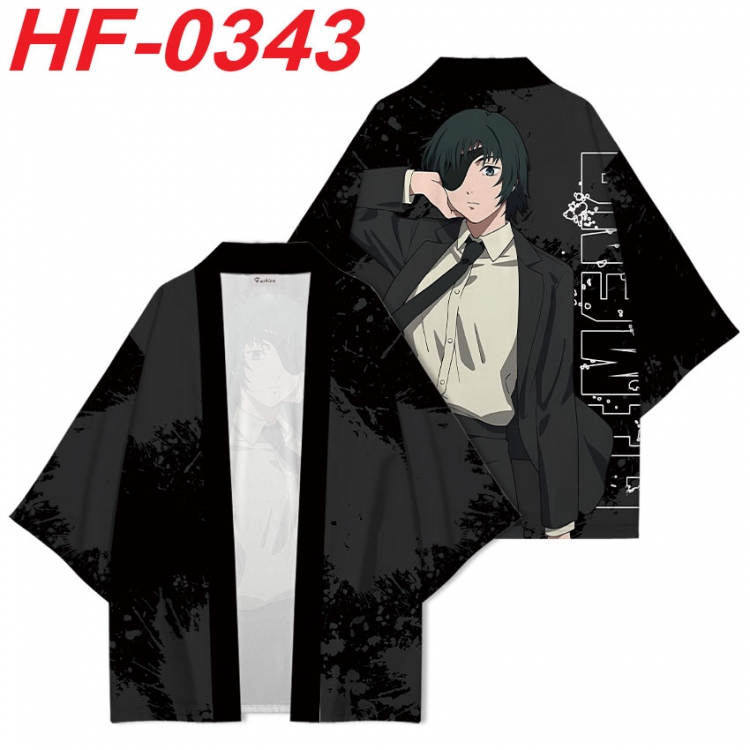 Chainsaw man Anime digital printed French velvet kimono top from S to 4XL  HF-0343