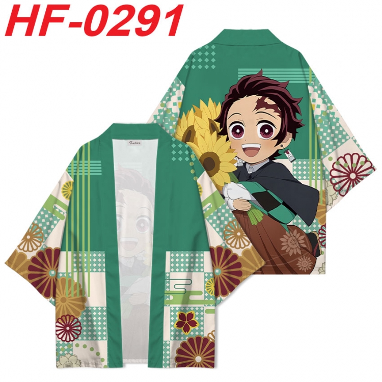 Demon Slayer Kimets Anime digital printed French velvet kimono top from S to 4XL HF-0291