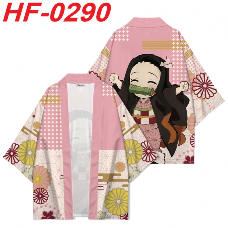 Demon Slayer Kimets Anime digital printed French velvet kimono top from S to 4XL HF-0290