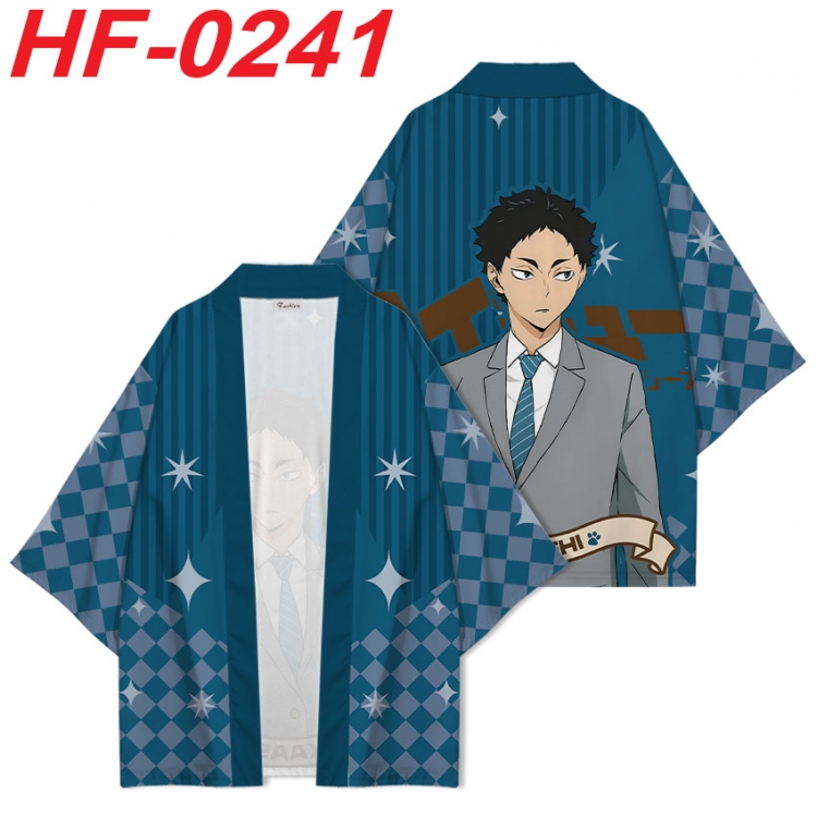 Haikyuu!! Anime digital printed French velvet kimono top from S to 4XL  HF-0241