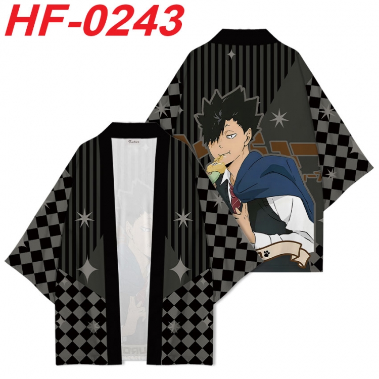 Haikyuu!! Anime digital printed French velvet kimono top from S to 4XL   HF-0243