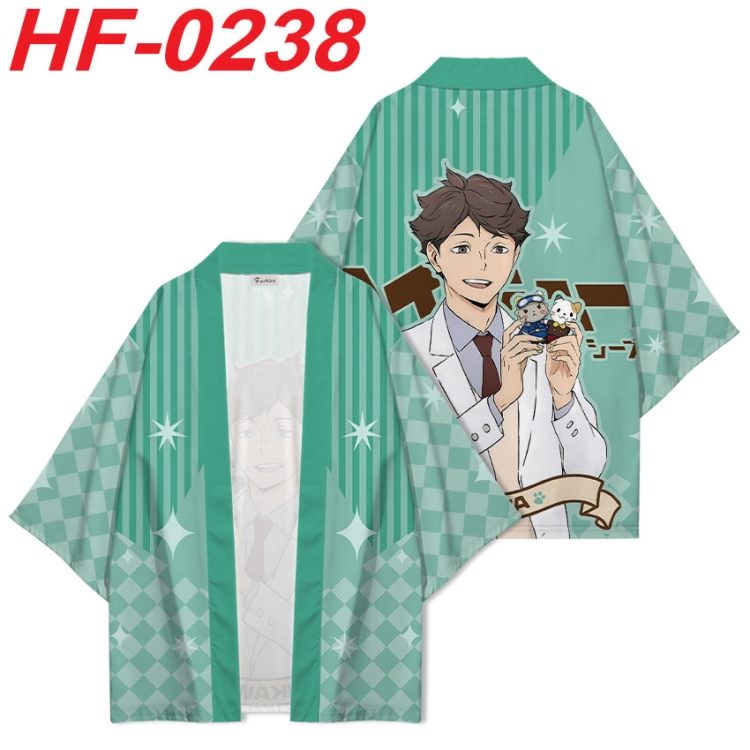 Haikyuu!! Anime digital printed French velvet kimono top from S to 4XL  HF-0238