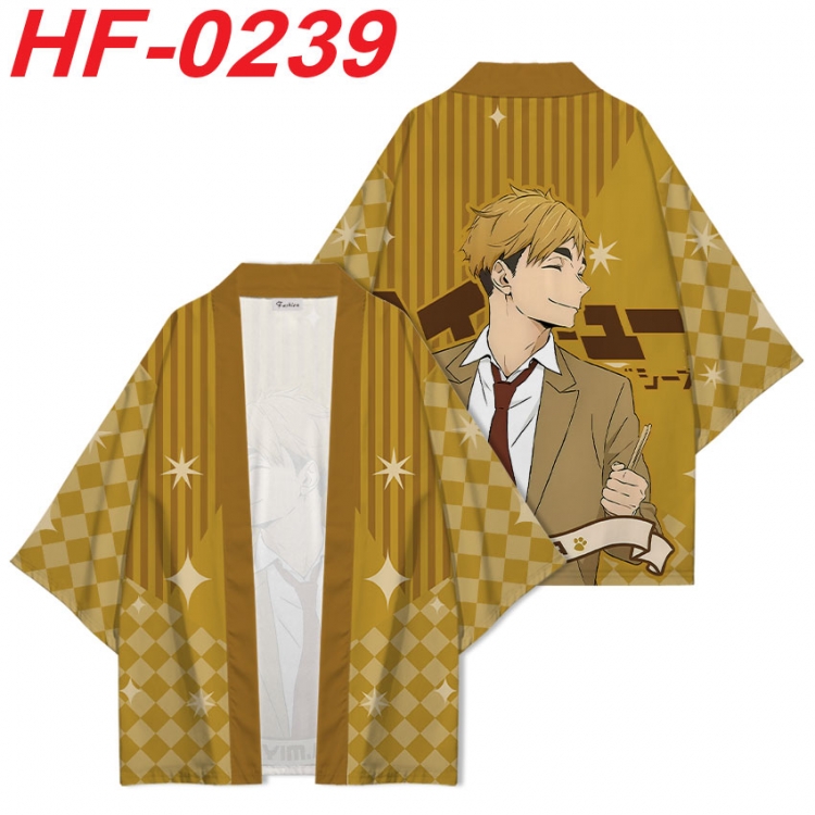 Haikyuu!! Anime digital printed French velvet kimono top from S to 4XL  HF-0239