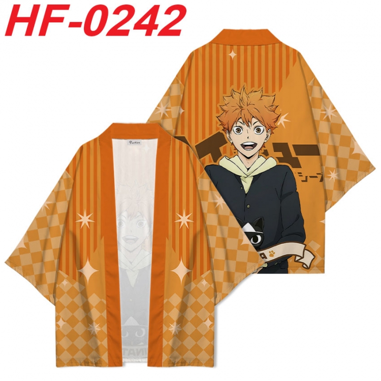 Haikyuu!! Anime digital printed French velvet kimono top from S to 4XL   HF-0242