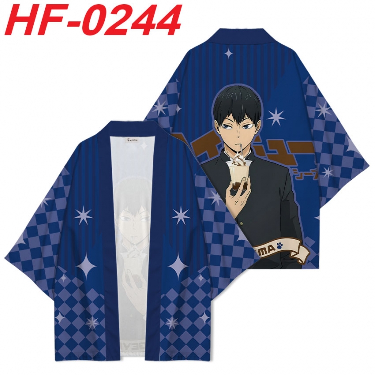 Haikyuu!! Anime digital printed French velvet kimono top from S to 4XL   HF-0244