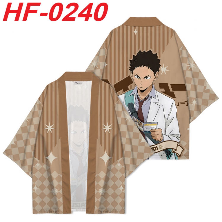 Haikyuu!! Anime digital printed French velvet kimono top from S to 4XL   HF-0240