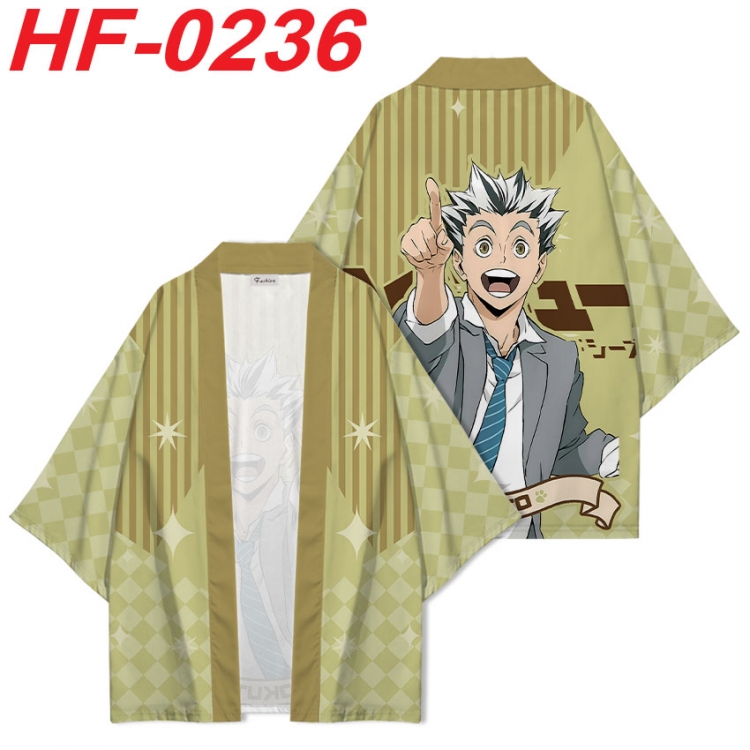 Haikyuu!! Anime digital printed French velvet kimono top from S to 4XL HF-0236