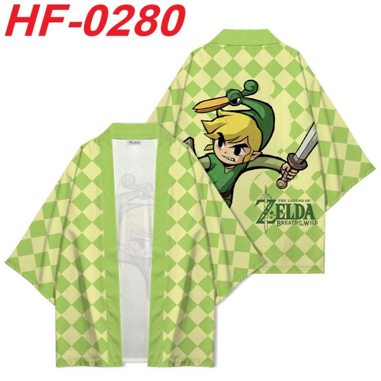 The Legend of Zelda Anime digital printed French velvet kimono top from S to 4XL HF-0280