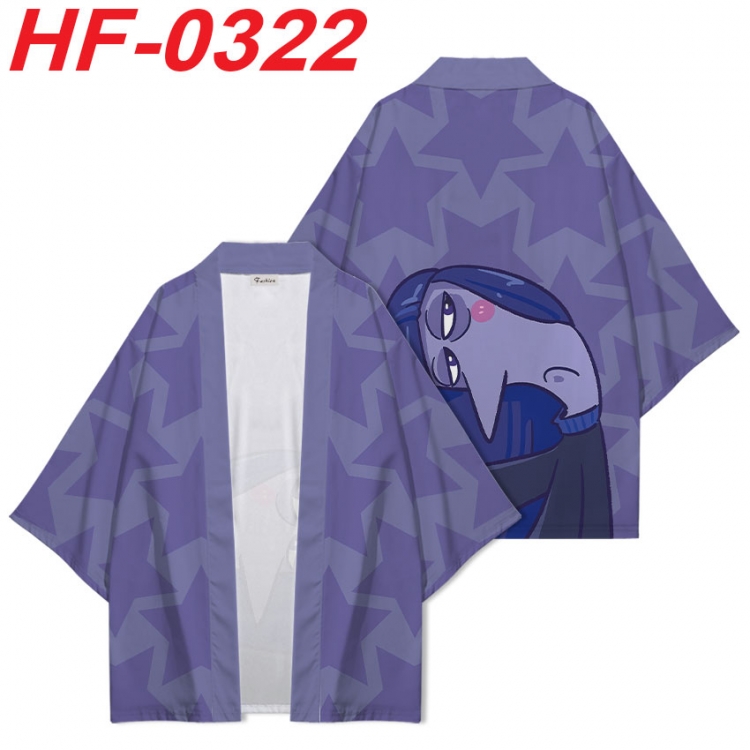 Inside Out Anime digital printed French velvet kimono top from S to 4XL  HF-0322